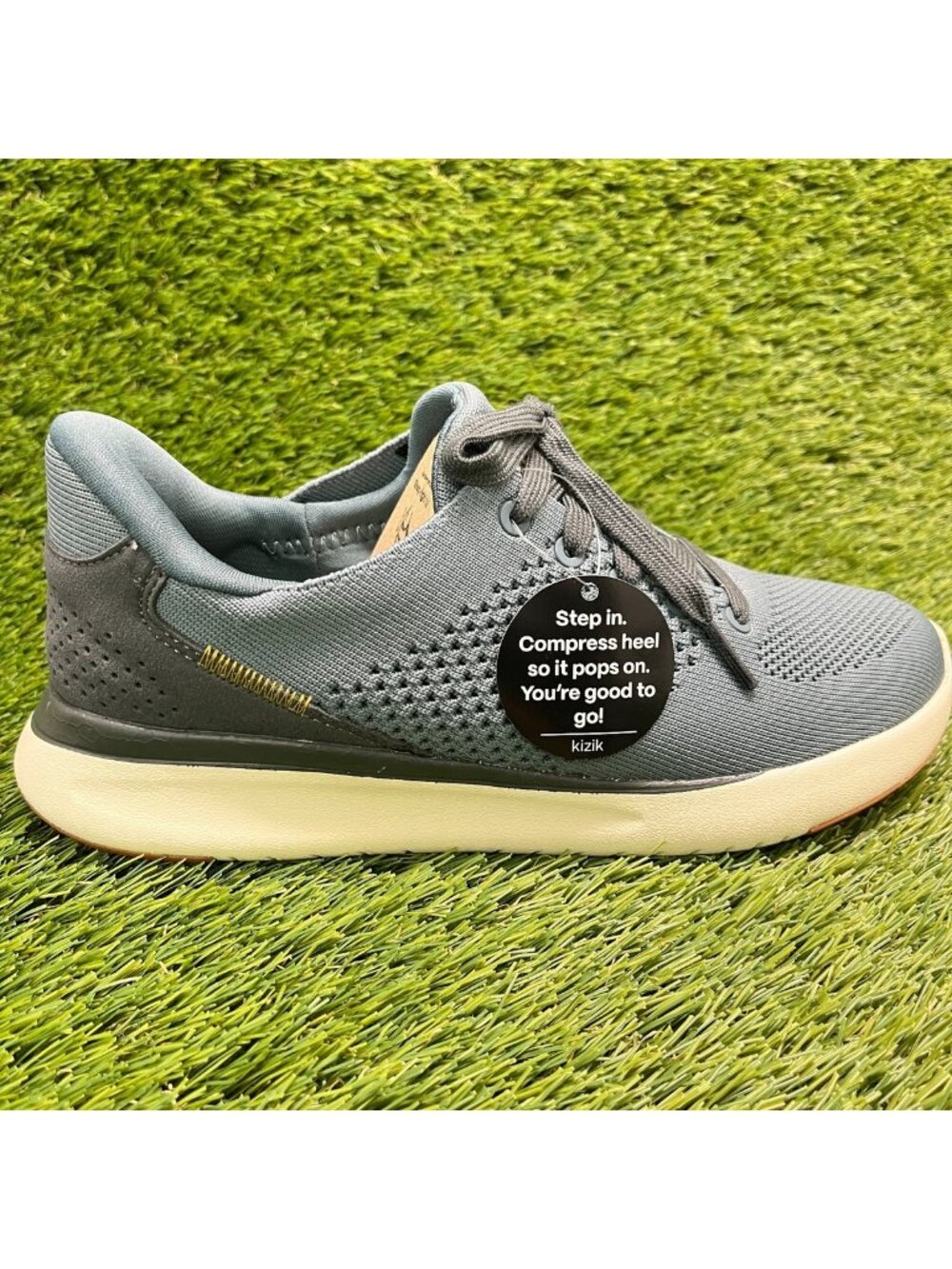 Kizik Lima Womens Size 8EE Blue Athletic Running Hands Free Knit Shoes Sneakers